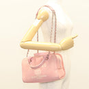 CHANEL Hand Bag Canvas Leather 2way Pink Silver CC Auth BA2930-24