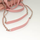 CHANEL Hand Bag Canvas Leather 2way Pink Silver CC Auth BA2930-9