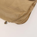 CHANEL COCO Mark Backpack Lamb Skin Beige Silver CC Auth BA2935-10