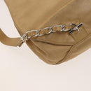 CHANEL COCO Mark Backpack Lamb Skin Beige Silver CC Auth BA2935-13