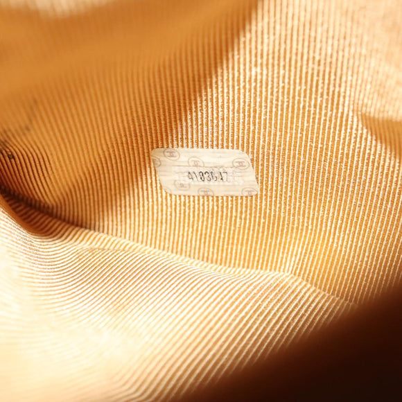 CHANEL COCO Mark Backpack Lamb Skin Beige Silver CC Auth BA2935