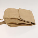 CHANEL COCO Mark Backpack Lamb Skin Beige Silver CC Auth BA2935-4