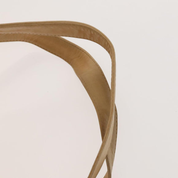 CHANEL COCO Mark Backpack Lamb Skin Beige Silver CC Auth BA2935