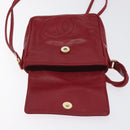 CHANEL COCO Mark Shoulder Bag Lamb Skin Red Gold CC Auth BA2939-10