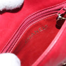 CHANEL COCO Mark Shoulder Bag Lamb Skin Red Gold CC Auth BA2939-17