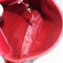 CHANEL COCO Mark Shoulder Bag Lamb Skin Red Gold CC Auth BA2939-16