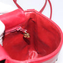 CHANEL COCO Mark Shoulder Bag Lamb Skin Red Gold CC Auth BA2939-17