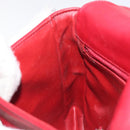 CHANEL COCO Mark Shoulder Bag Lamb Skin Red Gold CC Auth BA2939-18