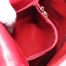 CHANEL COCO Mark Shoulder Bag Lamb Skin Red Gold CC Auth BA2939-19