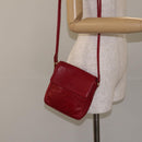 CHANEL COCO Mark Shoulder Bag Lamb Skin Red Gold CC Auth BA2939-20