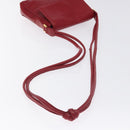 CHANEL COCO Mark Shoulder Bag Lamb Skin Red Gold CC Auth BA2939-7