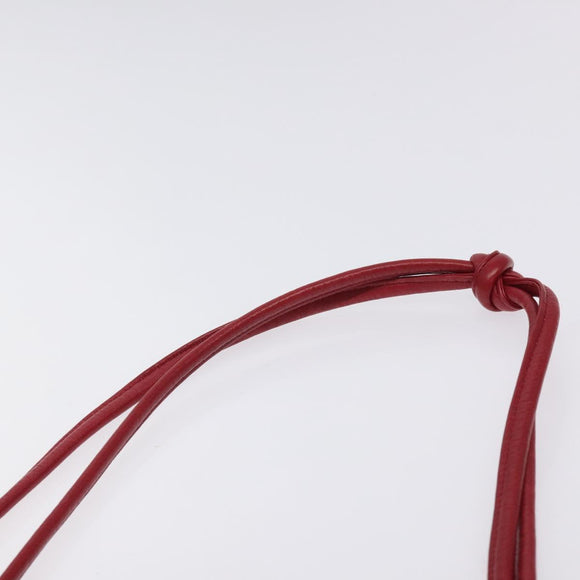 CHANEL COCO Mark Shoulder Bag Lamb Skin Red Gold CC Auth BA2939