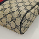 GUCCI GG Supreme Sherry Line Clutch Bag PVC Navy Gold 98 69 014 3553 Auth BA2940-11