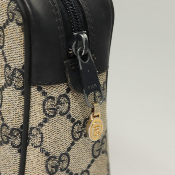 GUCCI GG Supreme Sherry Line Clutch Bag PVC Navy Gold 98 69 014 3553 Auth BA2940