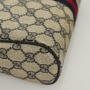 GUCCI GG Supreme Sherry Line Clutch Bag PVC Navy Gold 98 69 014 3553 Auth BA2940-8