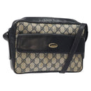 GUCCI GG Supreme Shoulder Bag PVC Navy Gold Auth BA2941-1