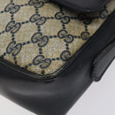 GUCCI GG Supreme Shoulder Bag PVC Navy Gold Auth BA2941-10