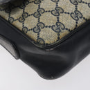 GUCCI GG Supreme Shoulder Bag PVC Navy Gold Auth BA2941-11