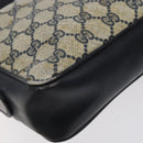 GUCCI GG Supreme Shoulder Bag PVC Navy Gold Auth BA2941-13
