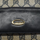 GUCCI GG Supreme Shoulder Bag PVC Navy Gold Auth BA2941-14
