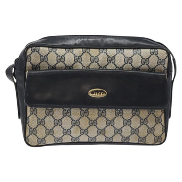 GUCCI GG Supreme Shoulder Bag PVC Navy Gold Auth BA2941 - 0