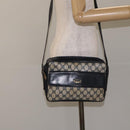GUCCI GG Supreme Shoulder Bag PVC Navy Gold Auth BA2941-22