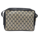 GUCCI GG Supreme Shoulder Bag PVC Navy Gold Auth BA2941-3