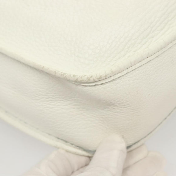 HERMES Evelyn 1 GM Shoulder Bag Togo leather White Auth BA2943SAM