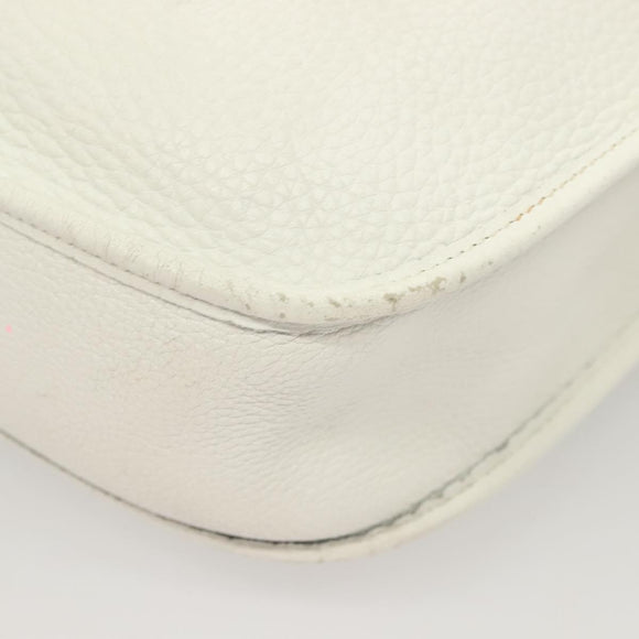 HERMES Evelyn 1 GM Shoulder Bag Togo leather White Auth BA2943