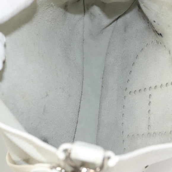 HERMES Evelyn 1 GM Shoulder Bag Togo leather White Auth BA2943