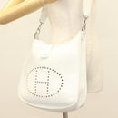 HERMES Evelyn 1 GM Shoulder Bag Togo leather White Auth BA2943-20
