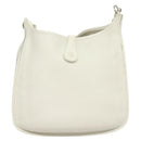 HERMES Evelyn 1 GM Shoulder Bag Togo leather White Auth BA2943-3