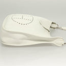 HERMES Evelyn 1 GM Shoulder Bag Togo leather White Auth BA2943-4