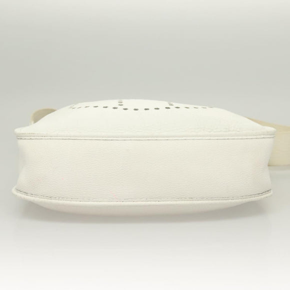 HERMES Evelyn 1 GM Shoulder Bag Togo leather White Auth BA2943