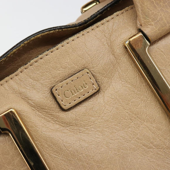 Chloe Etel Hand Bag Leather 2way Pink Gold Auth BA2946