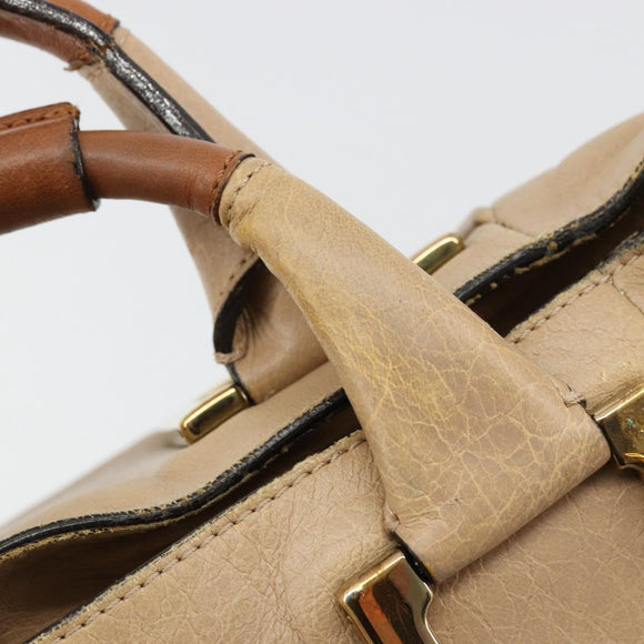 Chloe Etel Hand Bag Leather 2way Pink Gold Auth BA2946