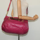 Chloe Etel Hand Bag Leather 2way Pink Gold Auth BA2946-22