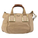 Chloe Etel Hand Bag Leather 2way Pink Gold Auth BA2946-13