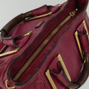 Chloe Etel Hand Bag Leather 2way Pink Gold Auth BA2946-6