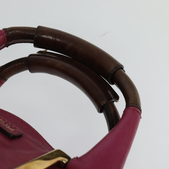 Chloe Etel Hand Bag Leather 2way Pink Gold Auth BA2946