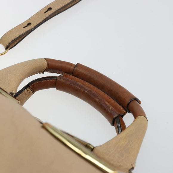 Chloe Etel Hand Bag Leather 2way Pink Gold Auth BA2946