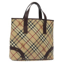BURBERRY Nova Check Hand Bag PVC Beige Auth BA2958-1