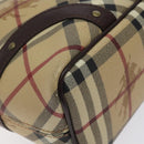 BURBERRY Nova Check Hand Bag PVC Beige Auth BA2958-14