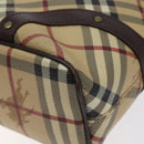 BURBERRY Nova Check Hand Bag PVC Beige Auth BA2958-15