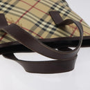 BURBERRY Nova Check Hand Bag PVC Beige Auth BA2958-7