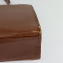 Burberrys Hand Bag Leather 2way Brown Gold Auth BA2959-16