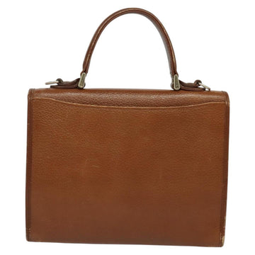 Burberrys Hand Bag Leather 2way Brown Gold Auth BA2959 - 0