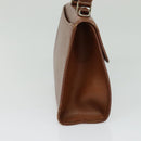 Burberrys Hand Bag Leather 2way Brown Gold Auth BA2959-3