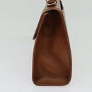 Burberrys Hand Bag Leather 2way Brown Gold Auth BA2959-4