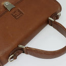 Burberrys Hand Bag Leather 2way Brown Gold Auth BA2959-6
